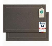 Komfortec Set di 2 tappetini da Bagno, in Spugna, Lavabili e Lavabili, 800 g/m² e 100% Cotone, assorbenti e ad Asciugatura Rapida, 50 x 80 cm, Grigio Antracite