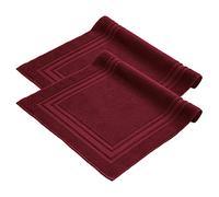 Komfortec Set di 2 tappetini da bagno, in spugna, lavabile, 600 g/m² e 100% cotone, assorbenti e ad asciugatura rapida, 50 x 70 cm, colore: rosso