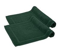 Komfortec - Set di 2 Tappetini da Bagno, Tappetini in Spugna per Doccia, Lavabili, Assorbenti e a Rapida Asciugatura - 800 g/m², 100% Cotone, 50x80 cm, Verde Scuro