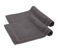 Komfortec Set di 2 tappetini da Bagno, in Spugna, Lavabili e Lavabili, 800 g/m² e 100% Cotone, assorbenti e ad Asciugatura Rapida, 50 x 80 cm, Grigio Antracite