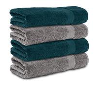 Komfortec Set di 4 Asciugamani da Bagno 70x140 cm, 100% Cotone