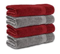 Komfortec Set di 4 Asciugamani da Bagno 70x140 cm, 100% Cotone