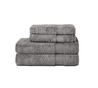 Komfortec Set di 4 asciugamani in 100% cotone, 2 asciugamani da 50 x 100 cm e 2 teli da bagno 70 x 140 cm, in spugna, morbido, grigio antracite
