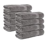 Komfortec Set di 8 asciugamani da 50 x 100 cm, in 100% cotone, 470 g/m², in spugna, colore: grigio antracite