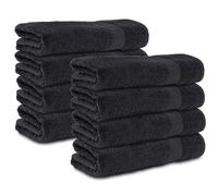 Komfortec Set di 8 asciugamani da 50 x 100 cm, in 100% cotone, 470 g/m², in spugna, morbido, colore nero