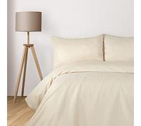 Komfortec Biancheria da letto Deluxe 200x200 3 pezzi - set copripiumino 200x200 con federe, set biancheria da letto 200x200 in microfibra con cerniera, morbido, no stiro, beige