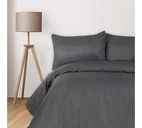 Komfortec Set di biancheria da letto deluxe, 200 x 200 cm, 3 pezzi, con federe, in microfibra con chiusura lampo, morbido e non necessita di stiratura, colore: antracite