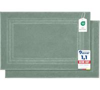 Komfortec Tappeto Bagno Set di 2 in Spugna di Cotone 50x70 cm | Tappetino Bagno 100% Cotone, Assorbente, Morbido, Lavabile in Lavatrice, 600 g/m², Verde Chiaro