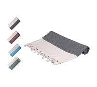 Komfortec Telo mare XXL 100 x 180 cm in 100 cotone, asciugamano per hammam e sauna, classico pestemal, assorbente e ad asciugatura rapida, colore nero