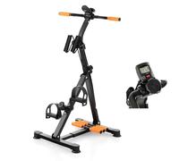 KOMFOTTEU Cyclette Multifunzionale per Anziani, Cyclette a Pedali per Braccia e Gambe con Massaggio, Altezza e Livelli di Resistenza Regolabili, Cyclette con Display LCD per 1-2 Persone