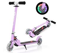 KOMFOTTEU Monopattino Bambino Pieghevole con 2 Ruote LED | Monopattino Bambina in Alluminio, con Altezza Regolabile, Carico Massimo di 70 kg, Scooter Portatile per Bambini 4-11 Anni