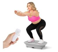 KOMFOTTEU Pedana Vibrante Dimagrante con 10 Livelli di Intensità, Timer da 10 Minuti e Silenziosa Fitness, Pedana Fitness con Schermo e Telecomando per Allenamento Completo a Casa (Grigio)