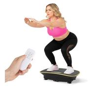 KOMFOTTEU Pedana Vibrante Dimagrante con 10 Livelli di Intensità, Timer da 10 Minuti e Silenziosa Fitness, Pedana Fitness con Schermo e Telecomando per Allenamento Completo a Casa (Nero)