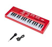 KOMFOTTEU Pianoforte Digitale a 37 Tasti con Microfono e USB, Tastiera Elettronica a 8 Ritmi, 8 Sonori e 22 Demo, Pianola Portatile, per Bambini dai 3 Anni in su (Rosso)