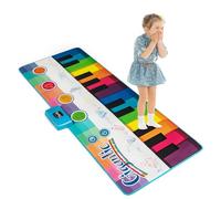 KOMFOTTEU Tappeto musicale a pianoforte per bambini, con 24 tasti | Tappetino musicale da gioco con 10 canzoni e 8 suoni di strumenti, lettura e volume regolabile, 181 x 73 cm