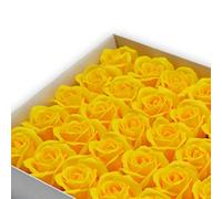 KOMINF 5x7cm di spessore 3 strati di sapone rosa fiori artificiali testa 10/20/30/50 pezzi fai da te eterno amore bouquet per la festa della mamma compleanno San Valentino-oro giallo-10 pezzi
