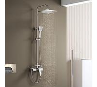 KOMIRO Colonna doccia con miscelatore monocomando, colonna doccia regolabile in altezza, doccetta e soffione doccia set doccia per bagno, argento (argento1)