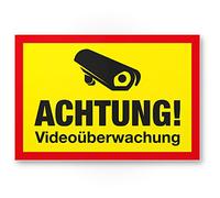 Komma Security Attenzione, segnale di videosorveglianza, dissuasione, furto, segnale di avvertenza per interni ed esterni, videosorveglianza, avvertenza, prevenzione dei furti