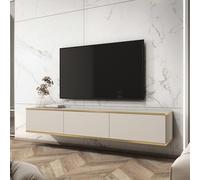 Komodee Banff TV175 - Mobile TV, Frontale Liscio Beige, Rovere artigianale, Larghezza 175 cm, Altezza 30 cm, Profondità 32 cm