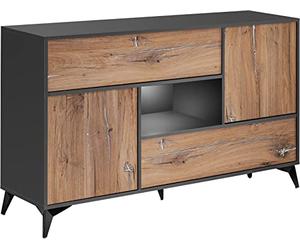 Komodee Cassettiera Orvieto Rovere/Antracite 89x149,5x40 cm