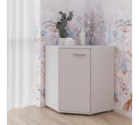 Komodee Commode FAUSKE - Capiente - Angolare - Bianco - Larghezza 138 cm, Altezza 74 cm, Profondità 34 cm