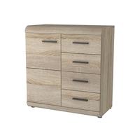 Komodee Commode LYNGDAL KOM3 - Quercia Sonoma - Cassetti - Larghezza 80 cm, Altezza 87 cm, Profondità 42 cm