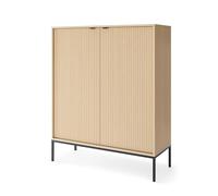 Komodee Commode NANAIMO K104 - Colore Rovere - Maniglie Nere - Larghezza 104 cm, Altezza 125 cm, Profondità 39 cm