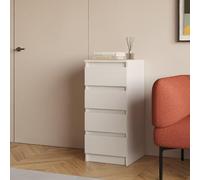 Komodee Commode SOLA - Bianco - 4 Cassetti - Larghezza 40 cm, Altezza 90 cm, Profondità 43 cm