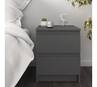 Komodee Commode SOLA - Grigio - 2 Cassetti - Larghezza 40 cm, Altezza 50 cm, Profondità 43 cm