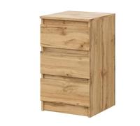Komodee Commode SOLA - Quercia Wotan - 3 Cassetti - Larghezza 40 cm, Altezza 69 cm, Profondità 43 cm
