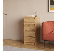 Komodee Commode SOLA - Quercia Wotan - 4 Cassetti - Larghezza 40 cm, Altezza 90 cm, Profondità 43 cm