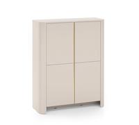 Komodee Credenza AMOS K103 - Cachemire - Arrotondato - Chiusura Silenziosa - Larghezza 103 cm, Altezza 132 cm, Profondità 39 cm