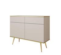 Komodee Credenza Banff KSZ107 Beige gambe dorate 2 cassetti 107x85x39 cm