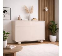 Komodee Credenza Camrose KOM1 - Cachemire - Corpo arrotondato - 2 cassetti - Larghezza 108 cm, Altezza 75 cm, Profondità 39 cm