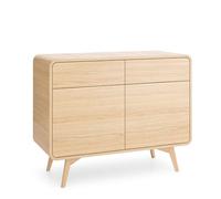 Komodee Credenza Cornwall KSZ108 - Rovere - Arrotondato - 2 Cassetti - Larghezza 108 cm, Altezza 84 cm, Profondità 39 cm