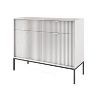 Komodee Credenza NANAIMO KSZ104 - Grigia - Maniglie Dorate - 2 Cassetti - Larghezza 104 cm, Altezza 83 cm, Profondità 39 cm
