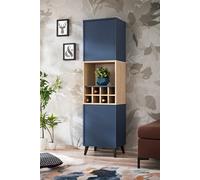 komodee Fondi Mobile Vetrina, per Soggiorno, Style Scandinave, Blu/Legno Chiaro