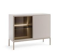 Komodee Laval K104 LED - Cassettiera a Tre ante con Illuminazione, Cashmere, Larghezza 104 cm, Altezza 83 cm, Profondità 39 cm