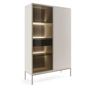 Komodee Laval WTSZ104 - Vetrina con Illuminazione a LED, Cashmere, Larghezza 104 cm, Altezza 166 cm, Profondità 39 cm
