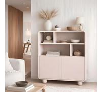Komodee Librerie Camrose REG1 - Cachemire - Corpo Arrotondato - Larghezza 108 cm, Altezza 121 cm, Profondità 39 cm