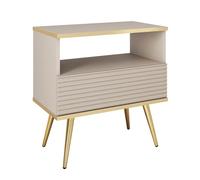 Komodee Madia Banff S54 - MDF - Beige - Fronti Rilegati - Cassetto - Larghezza 54 cm, Altezza 59 cm, Profondità 39 cm