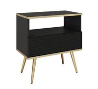 Komodee Madia Banff S54 - MDF - Nero - Fronti lineari - Cassetto - Larghezza 54 cm, Altezza 59 cm, Profondità 39 cm