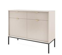 Komodee Madia NANAIMO KSZ104 - Cachemire - Maniglie Dorate - 2 Cassetti - Larghezza 104 cm, Altezza 83 cm, Profondità 39 cm