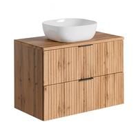 Komodee Mobile Bagno con Lavabo Sospeso ADEN Wotan 2 cassetti 80x75x46 cm