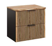 Komodee Mobile Bagno sospeso TILO Nero/Wotan 2 cassetti 60x60x46 cm