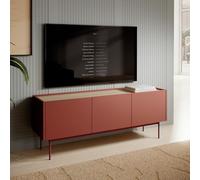 Komodee Mobile RTV Kelowna - Rosso, Rovere - larghezza 144 cm, altezza 55 cm, profondità 37 cm