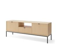Komodee Mobile TV NANAIMO - Colore Rovere - Maniglie Nere - Larghezza 154 cm, Altezza 56 cm, Profondità 39 cm