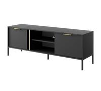 Komodee Mobiletto per TV LAVIK - Antracite - Opaco - Accessori dorati - Larghezza 153 cm, Altezza 54 cm, Profondità 40 cm