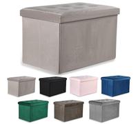 Komodee Pouf Poggiapiedi Ravello XL con bottoni - 60x38x38cm velluto beige