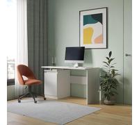 Komodee Scrivania SOLA - Capiente - Chiuso - Bianco - Larghezza 120 cm, Altezza 73 cm, Profondità 59 cm